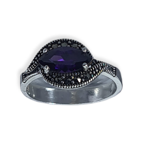 Sapphire Quartz Ring  - Sterling Silver - Nefertiti Jewelry - 220.00 - Ring