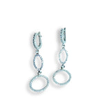 Earrings Sterling Silver 925 decorated with cubic zirconia-shaped hanging oval brackets- FitIT Jewelry