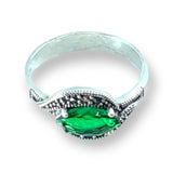Green Ring - Sterling Silver - Nefertiti Jewelry - Ring